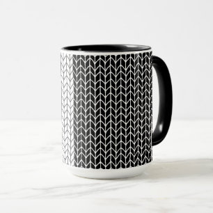 Taza alta combinada negra KNIT negro y blanco