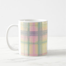 Taza alta de la tela escocesa en colores pastel