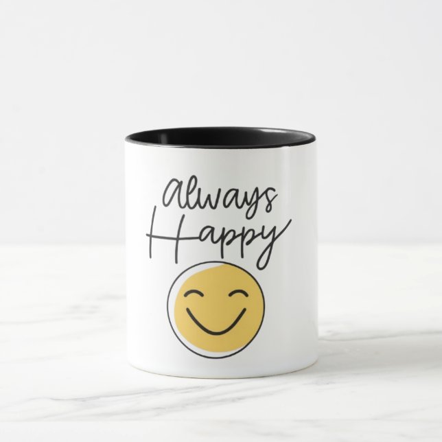 Taza "Always Happy" Two-Tone Coffee Mug - Positive Vibe (Centro)