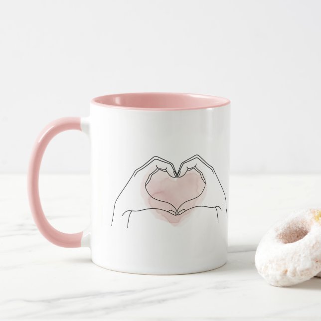 Taza Always You Minimalist Line Art Valentine Mug (Con donut)