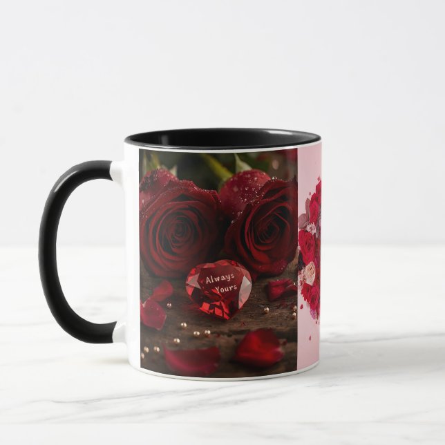 Taza Always Yours Red Rose Romantic Morning Valentine  (Izquierda)