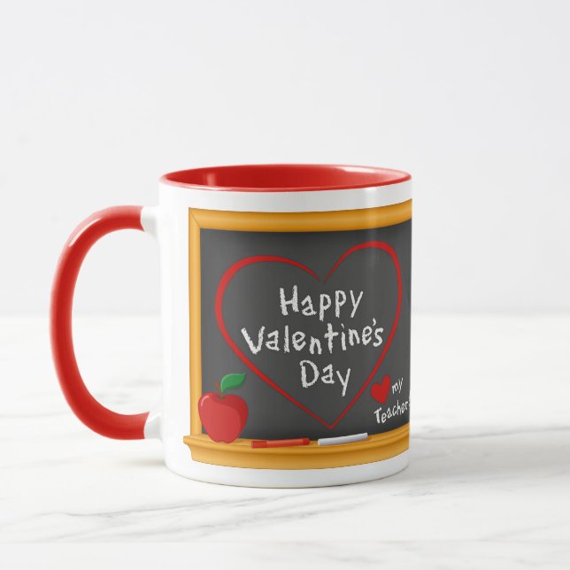 Taza ¡Ama A Mi Profesor! ¡Feliz Día de San Valentín! (Izquierda)