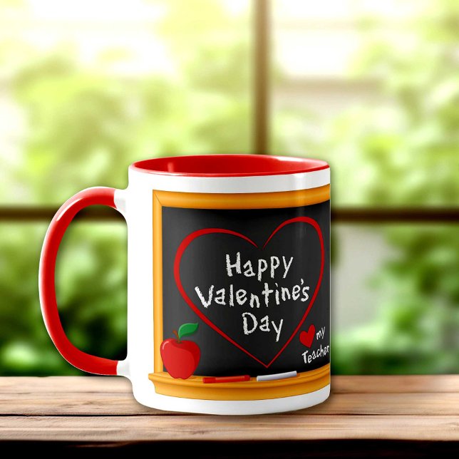 Taza ¡Ama A Mi Profesor! ¡Feliz Día de San Valentín! (Love My Teacher! Happy Valentine's Day! Mug)