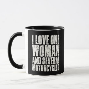 Taza Ama a una mujer y varias motocicletas Chistoso mot