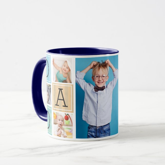 Taza Ama tu papá Collage de fotos personalizado (Anverso izquierdo)
