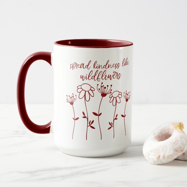 Taza Amabilidad extendida como flores silvestres (Con donut)
