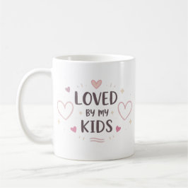 Taza amada por mis hijos | Taza de café de corazón