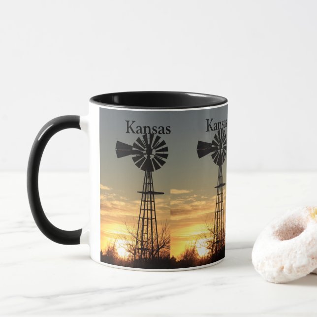Taza Amanecer del molino de Kansas (Con donut)