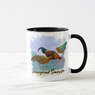 Taza Amanecer en el Corral - Morados Azules Rojos Turqu