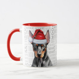 Taza Amante de Doberman Pinscher lindo Navidad Fiesta