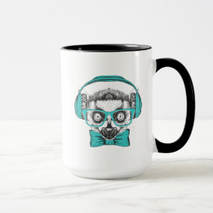Taza Amante de la música del Lemur el