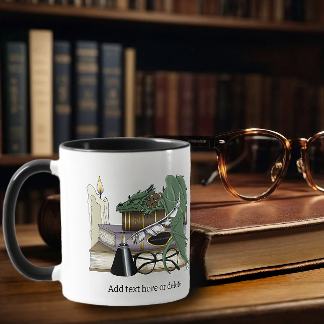 Taza Amante de Libros Dragón Durmiente Caprichoso Verde (Subido por el creador)