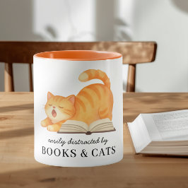Taza Amante de libros y gatos. Dichos divertidos para a