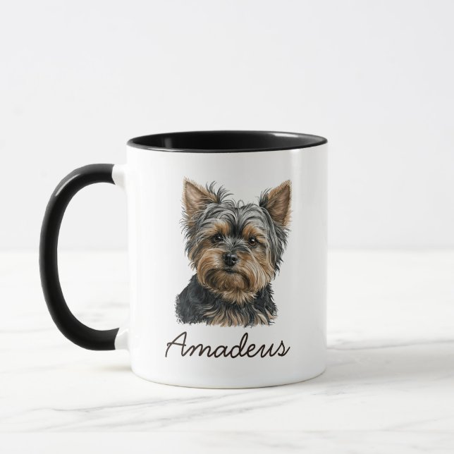 Taza Amante del perro del barrio de Yorkshire Terrier Y (Izquierda)