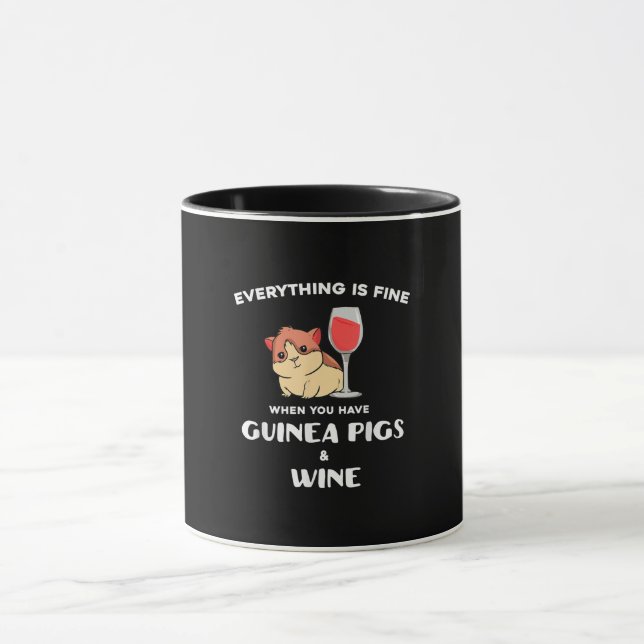Taza Amante del vino de regalo de cerdo de Guinea (Centro)