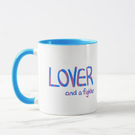 Taza Amante y un luchador en azul y rosa