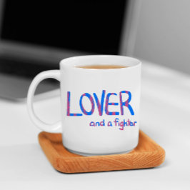 Taza Amante y un luchador en azul y rosa