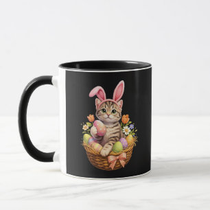 Taza Amantes de Gatitos Adorables Feliz Pascua Gato