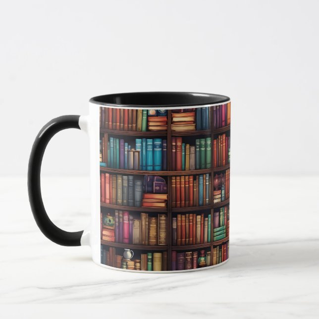 Taza Amantes de Libros Estanterías de Biblioteca (Izquierda)