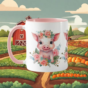 Taza Amantes de los cerdos de Cute Country