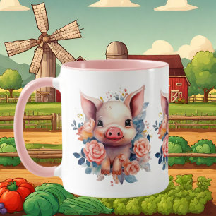 Taza Amantes de los cerdos de Cute Country
