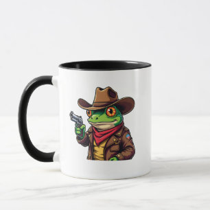 Taza Amantes de rana occidental de Kawaii Cowboy gracio