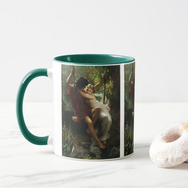 Taza Amantes de una Swing. Primavera de Pierre Auguste  (Con donut)
