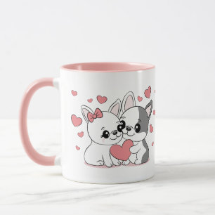 Taza Amantes del Bulldog Personalizado se alegran el dí