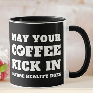 Taza Amantes del café blanco y negro divertidos