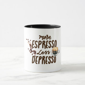 Taza Amantes del Café Más Espresso Menos Depresión