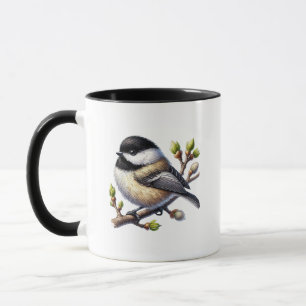 Taza Amantes del pájaro carbonero mono inicial