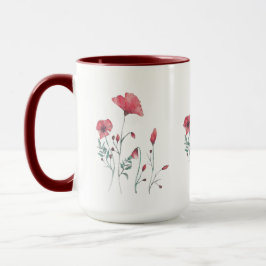 Taza Amapolas de la acuarela