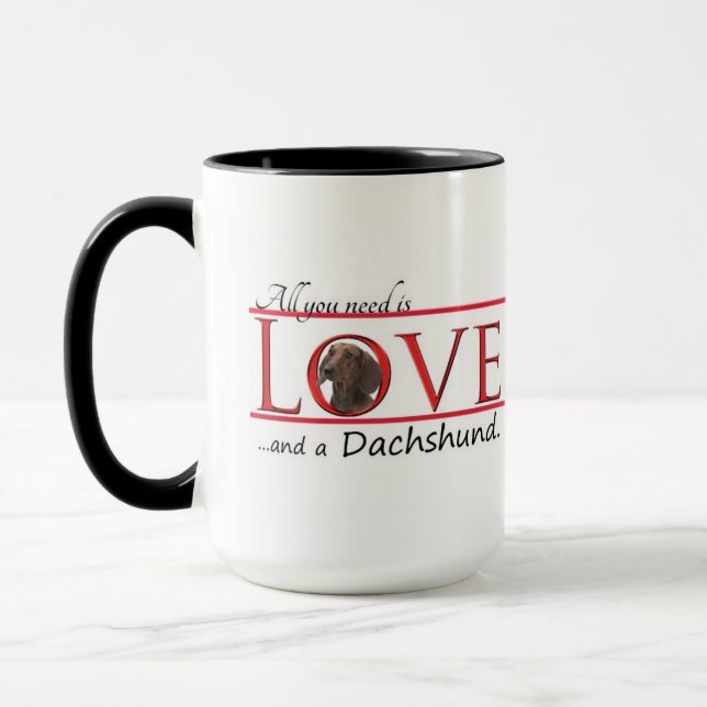 Taza Amar a Dachshund Mug (Izquierda)