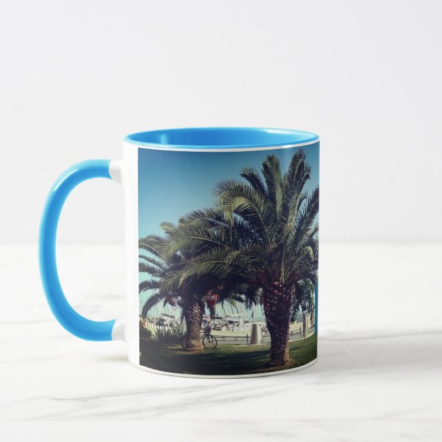 Taza Amar a Grecia Monograma Palmeras Verano Mug (Izquierda)