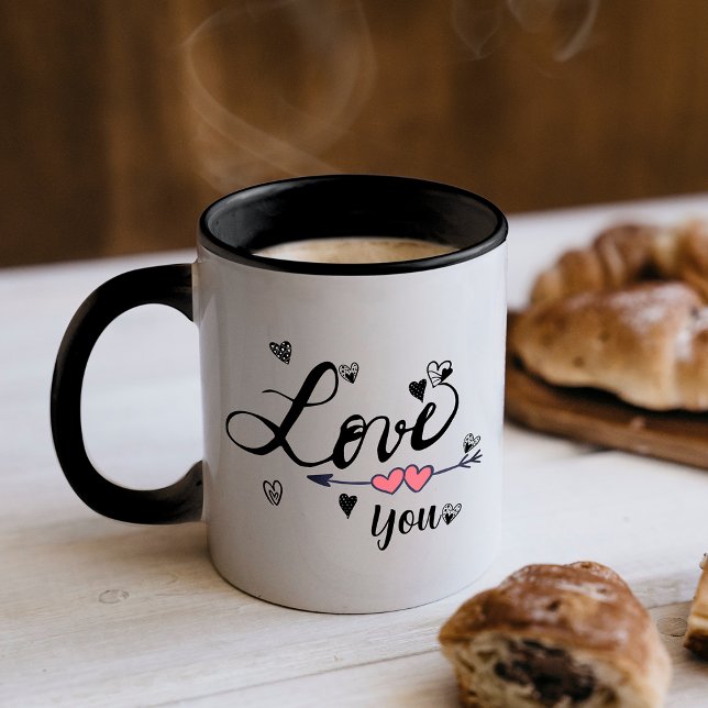 Taza Amar a la tipografía negra Café Mug (Subido por el creador)