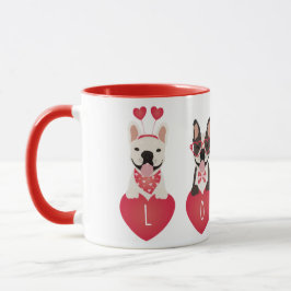 Taza Amar a los Bulldoges franceses de San Valentín
