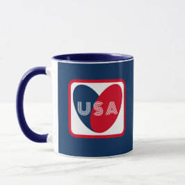 Taza Amar a los Estados Unidos Patriótico Rojo Azul Bla