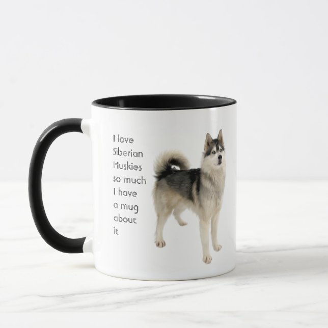 Taza Amar a los Huskies Siberianos Perros De Cita Tan D (Izquierda)