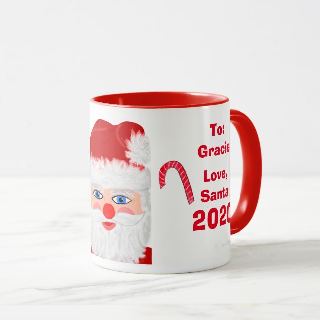 Taza Amar a los Navidades de Santa  mantener la persona (Anverso derecho)