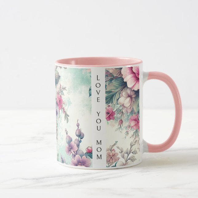 Taza Amar a mamá | Rosas acuarelas (Derecha)