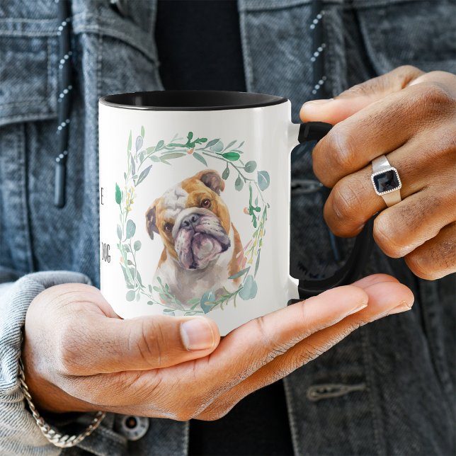 Taza Amar a mi Bulldog Wreath Coffee Mug (Subido por el creador)