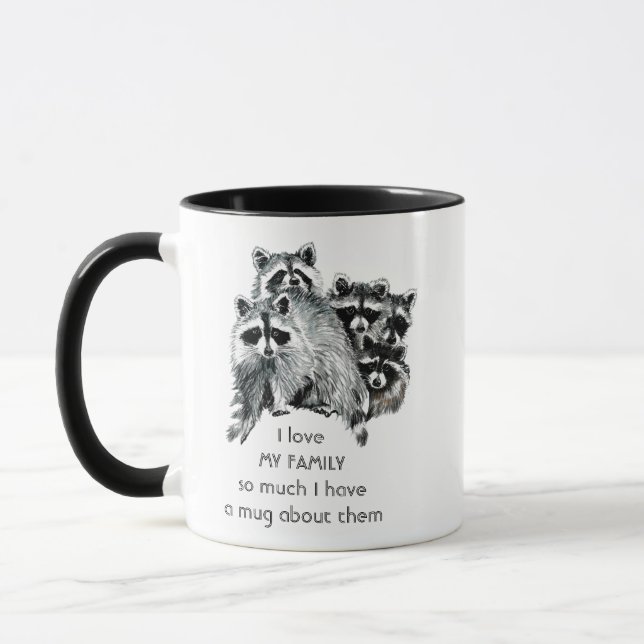 Taza Amar A MI FAMILIA Mucho Cita Divertida (Izquierda)
