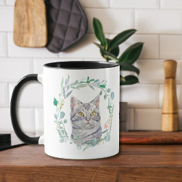 Taza Amar a mi gato tabby Wreath Coffee Mug