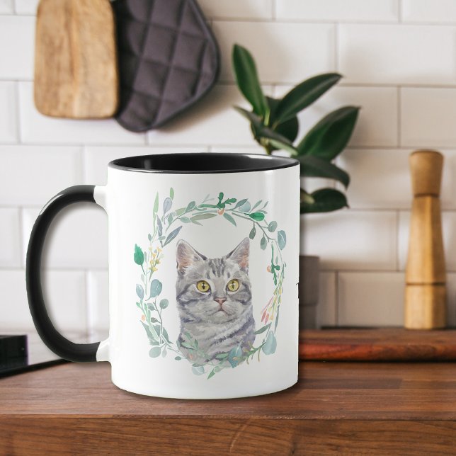 Taza Amar a mi gato tabby Wreath Coffee Mug (Subido por el creador)