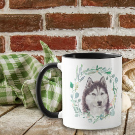 Taza Amar a mi Husky Wreath Coffee Mug