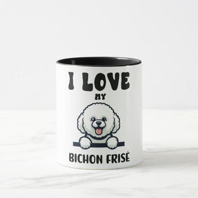 Taza Amar a mi perro frito de Bichon (Centro)