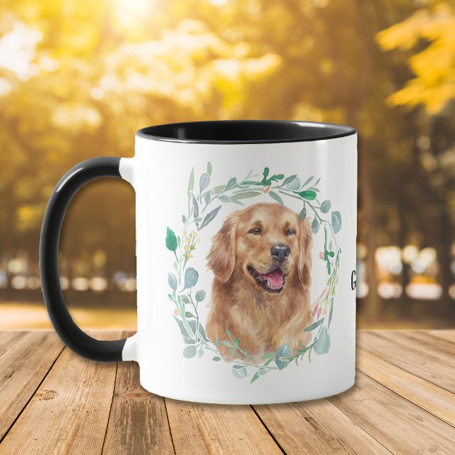 Taza Amar a mi recuperador de oro Wreath Coffee Mug (Subido por el creador)