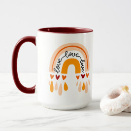 TAZA AMAR EL AMOR A BOHO RAINBOW CON DISEÑO DE CORAZONE