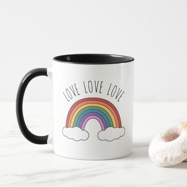 Taza Amar el amor el arcoiris (Con donut)