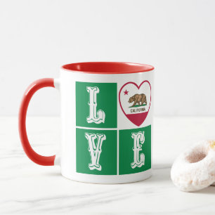 Taza Amar el orgullo cardíaco de la bandera de la Repúb